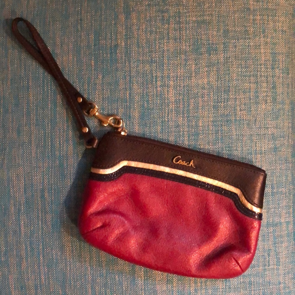 Maroon Coach Wristlet